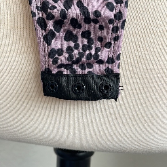 TOPSHOP animal print purple black snap scrunch bodysuit strap tank top US size 6 - Picture 8 of 12